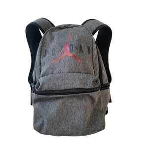 Nike Air Jordan Backpack Gray With Red Jordan Logo Padded Back Basketball
